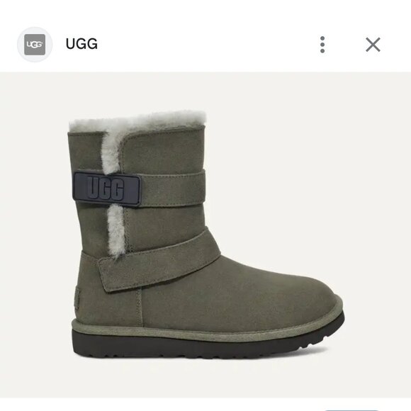 new UGG suede leather bailey strap shearling lined boots 7 womens - Picture 1 of 1